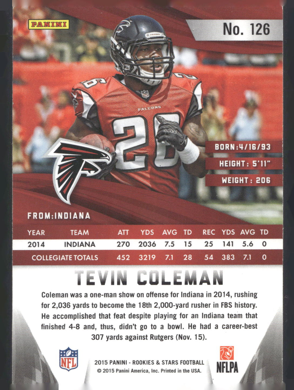 2015 Panini Rookies & Stars #126 Tevin Coleman