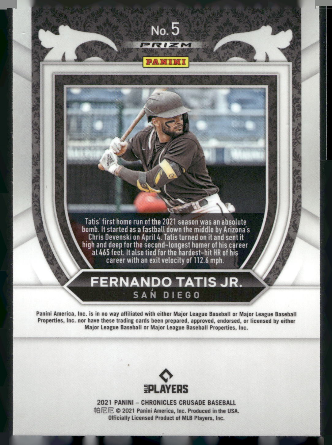 2021 Panini Chronicles #5 Fernando Tatis Jr. Crusade Building Blocks