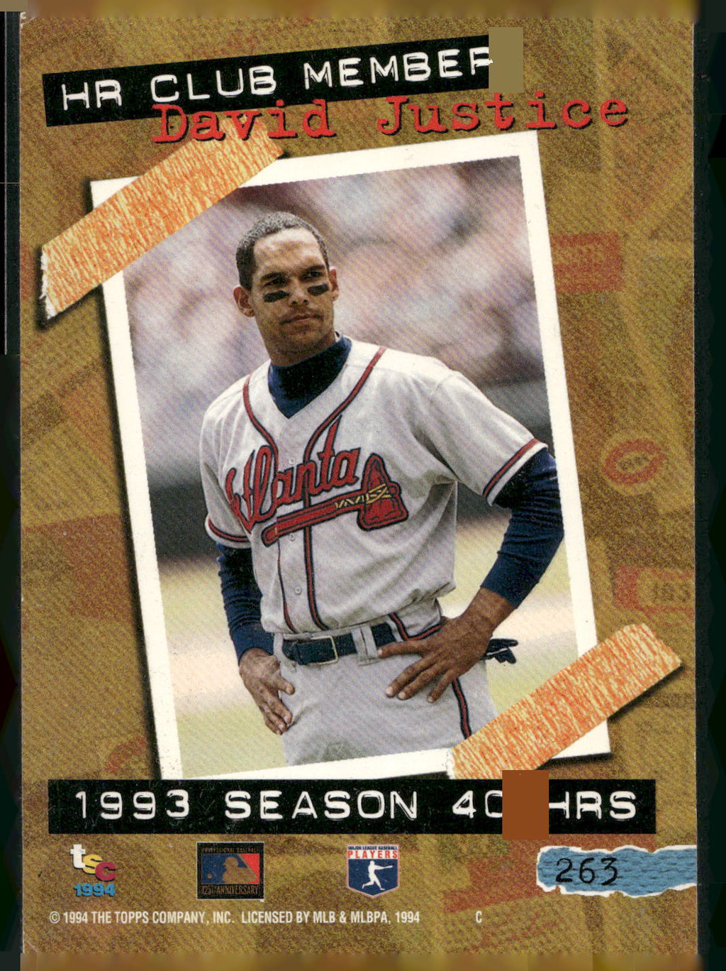 1994 Stadium Club #263 David Justice