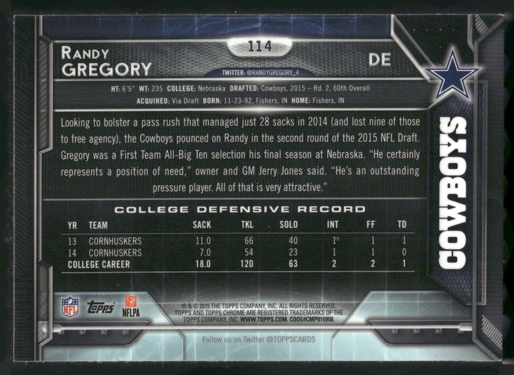 2015 Topps Chrome #114 Randy Gregory