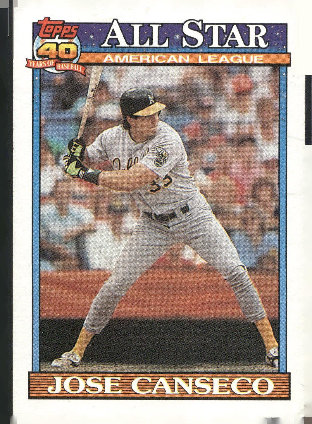 1991 Topps #390 Jose Canseco
