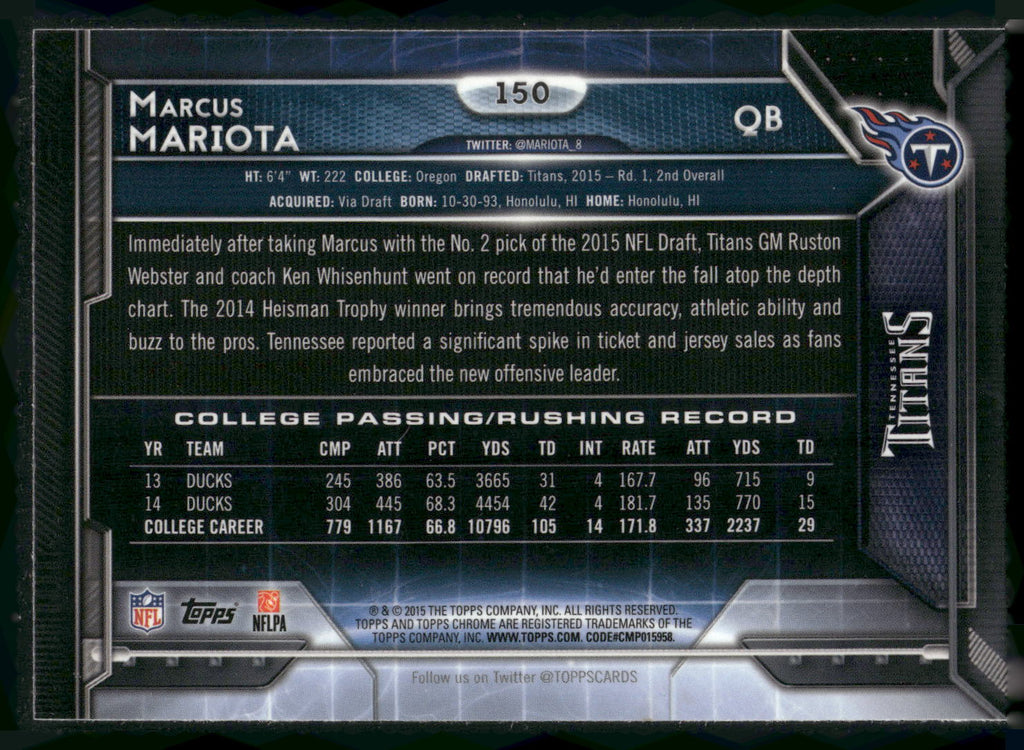 2015 Topps Chrome #150 Marcus Mariota