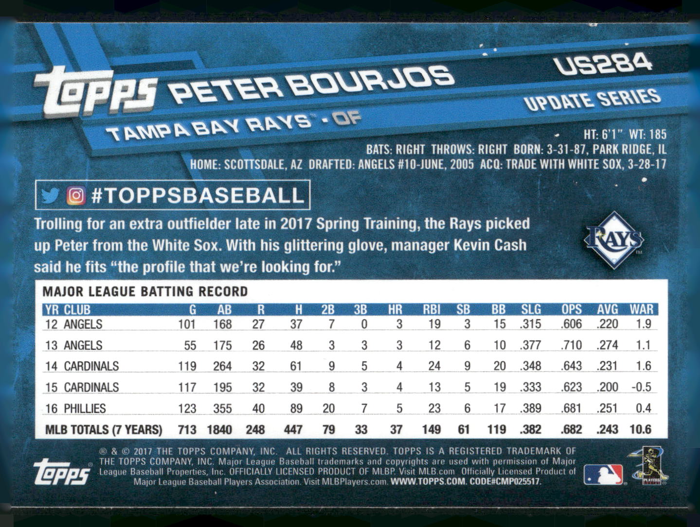2017 Topps Update #US284 Peter Bourjos