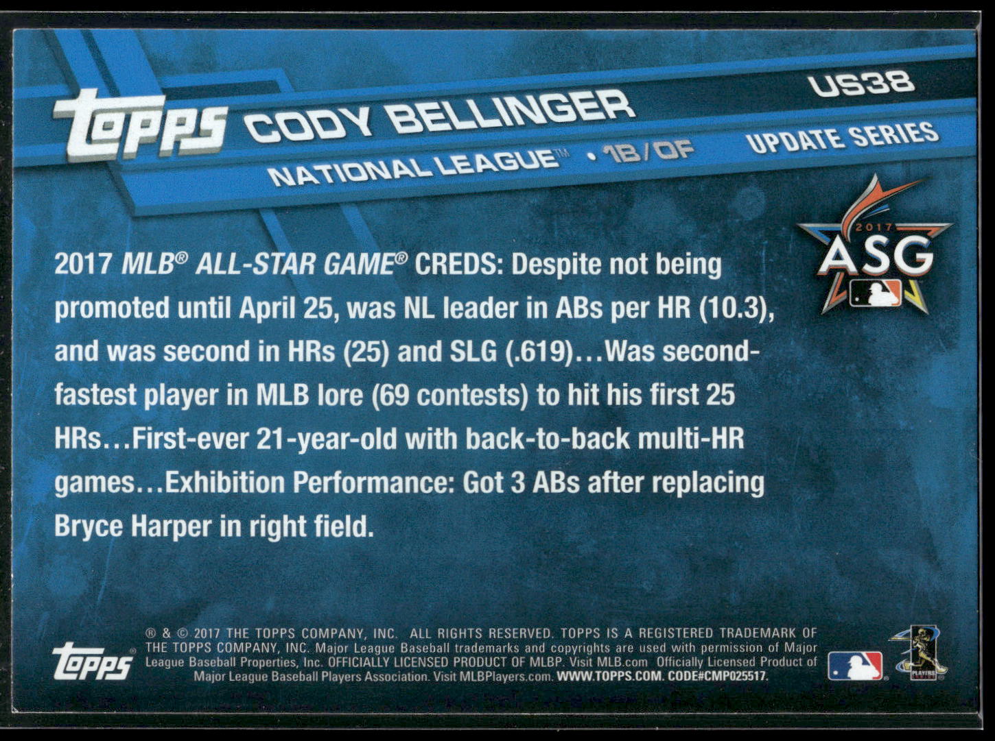 2017 Topps Update #US38 Cody Bellinger