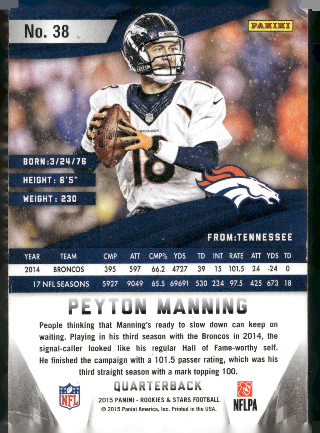 2015 Panini Rookies & Stars #38 Peyton Manning