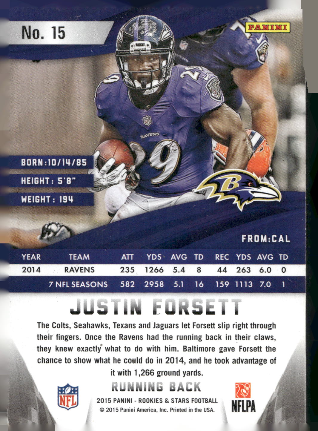 2015 Panini Rookies & Stars #15 Justin Forsett