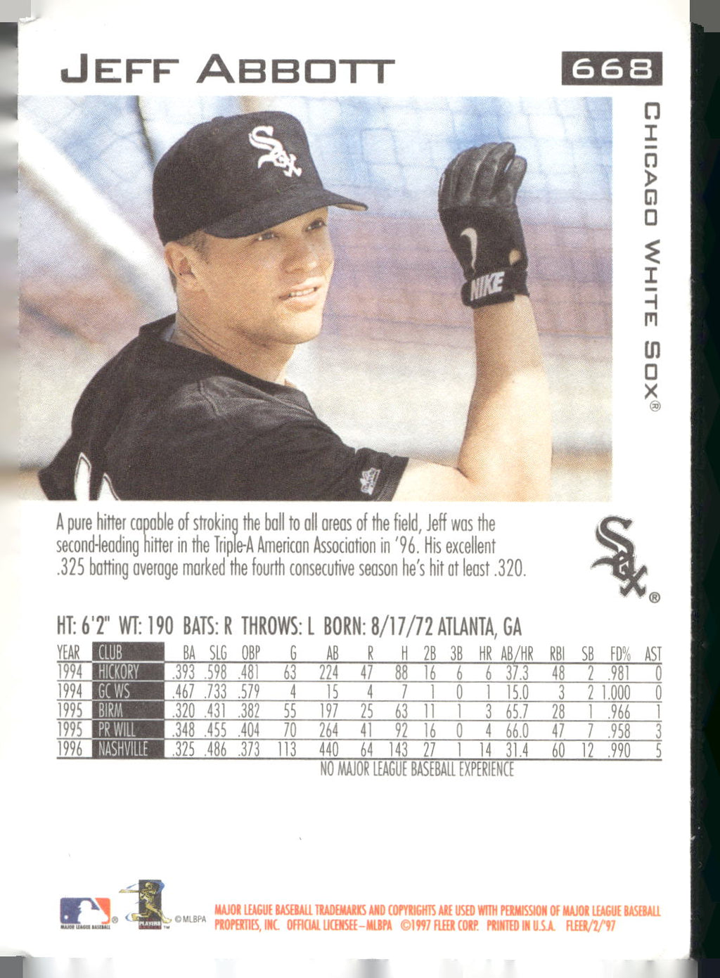 1997 Fleer #668 Jeff Abbott