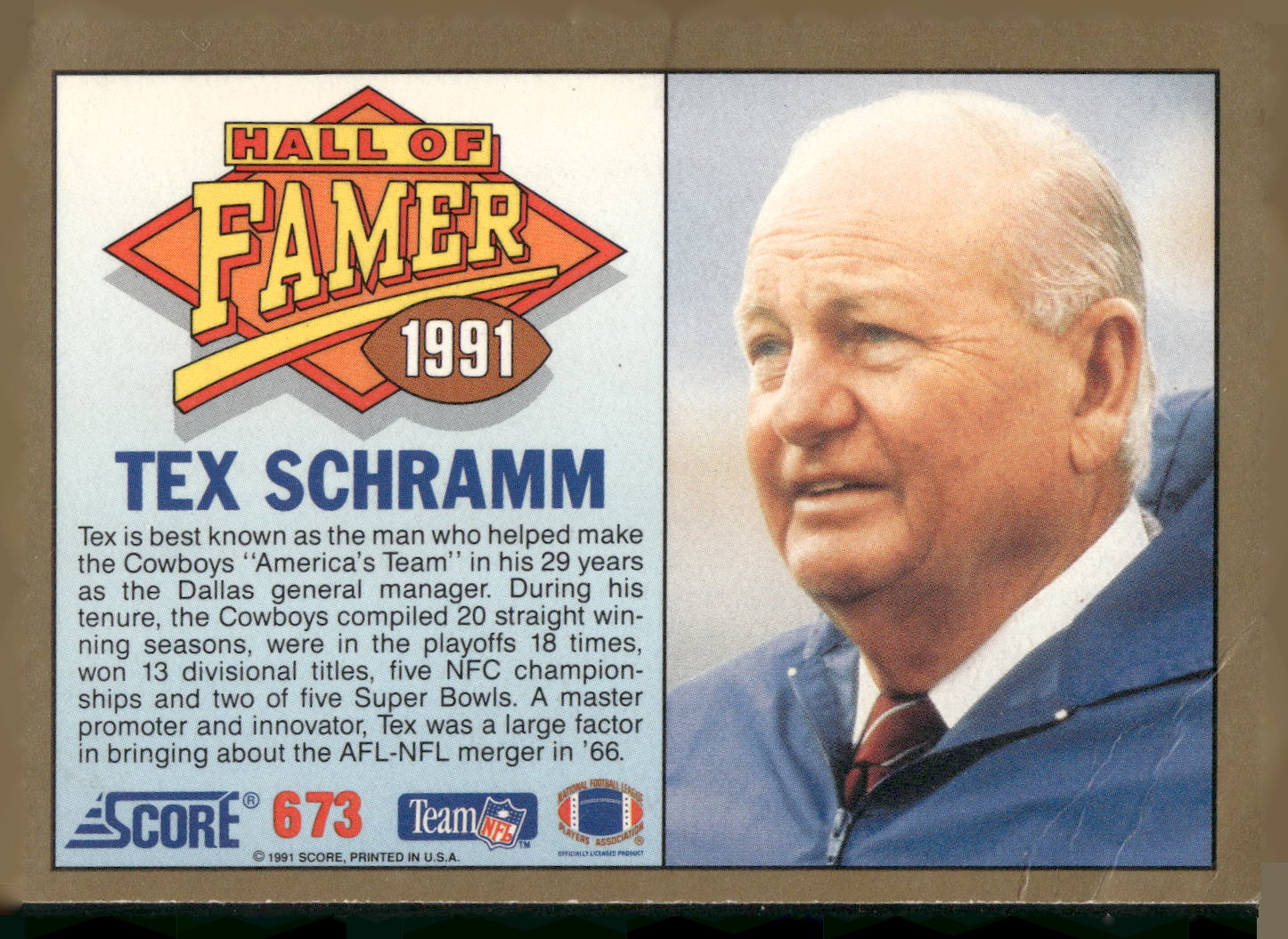 1991 Score #673 Tex Schramm