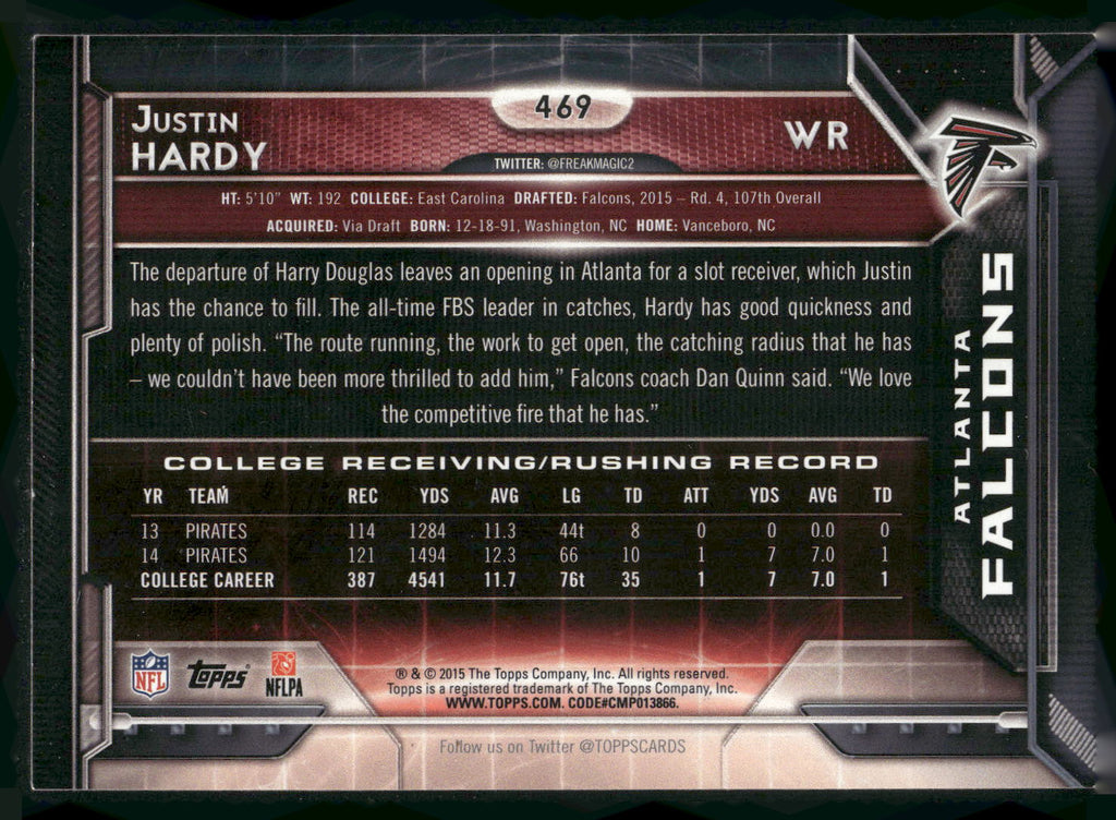 2015 Topps #469 Justin Hardy