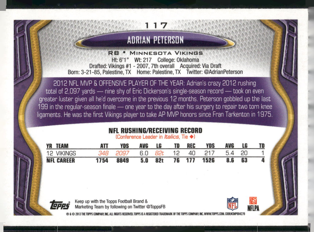 2013 Topps #117 Adrian Peterson