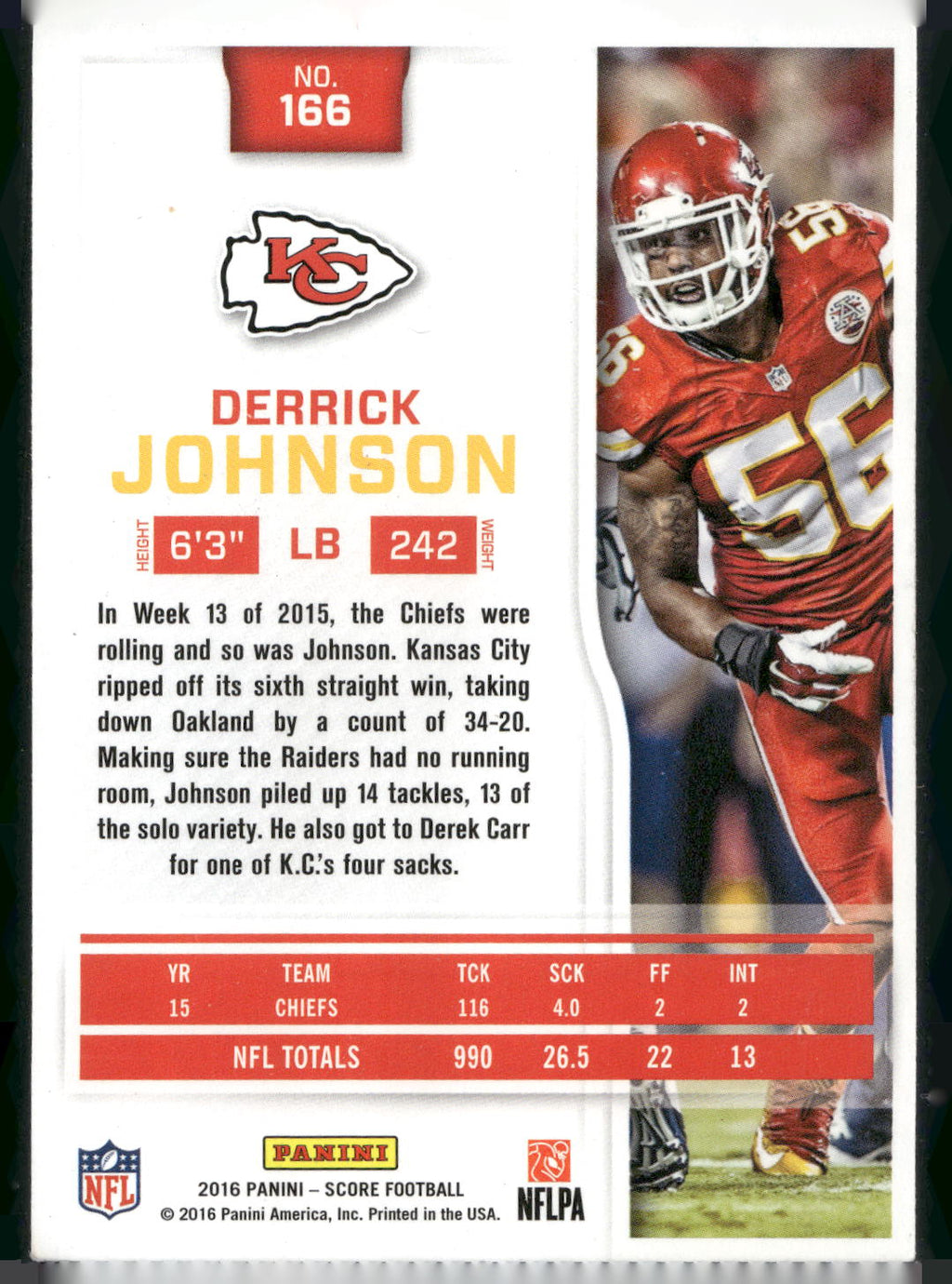 2016 Score #166 Derrick Johnson