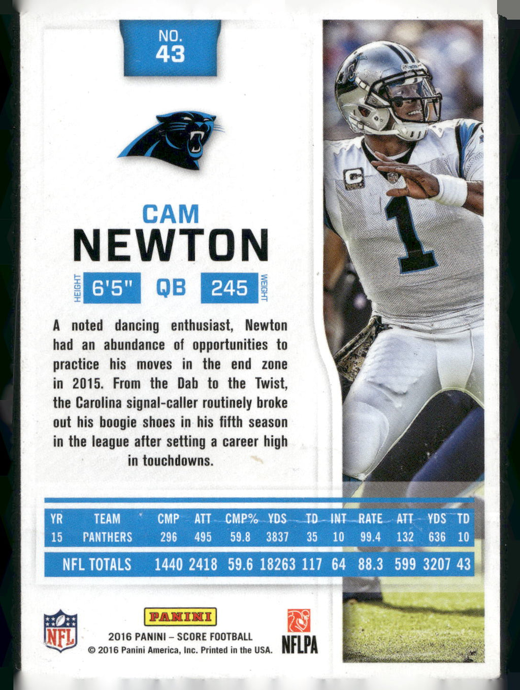 2016 Score #43 Cam Newton