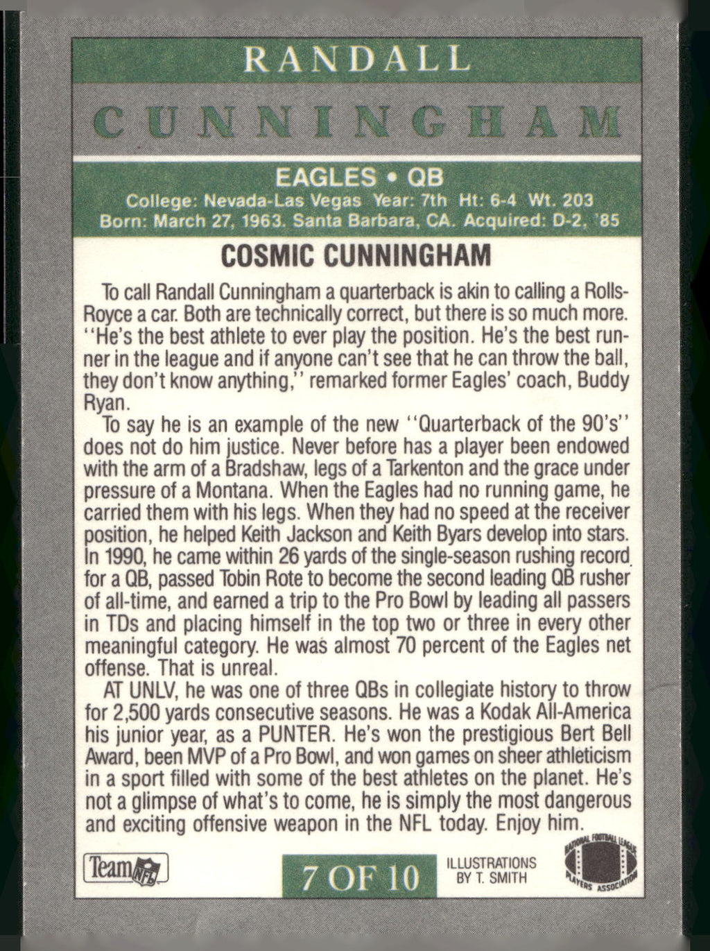 1991 Fleer #7 Randall Cunningham Pro-Visions