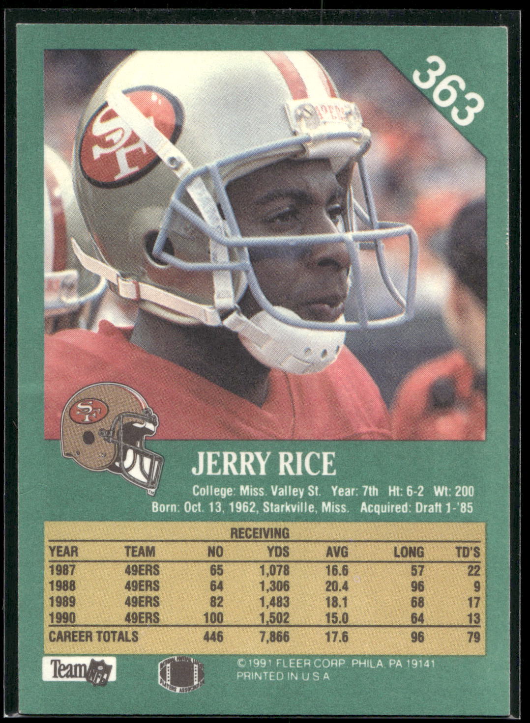 1991 Fleer #363 Jerry Rice