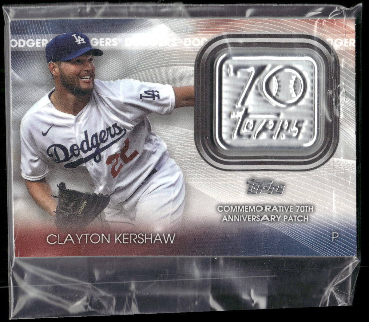 2021 Topps #70LP-CK Clayton Kershaw 70th Anniversary Logo Patch (Series 1)