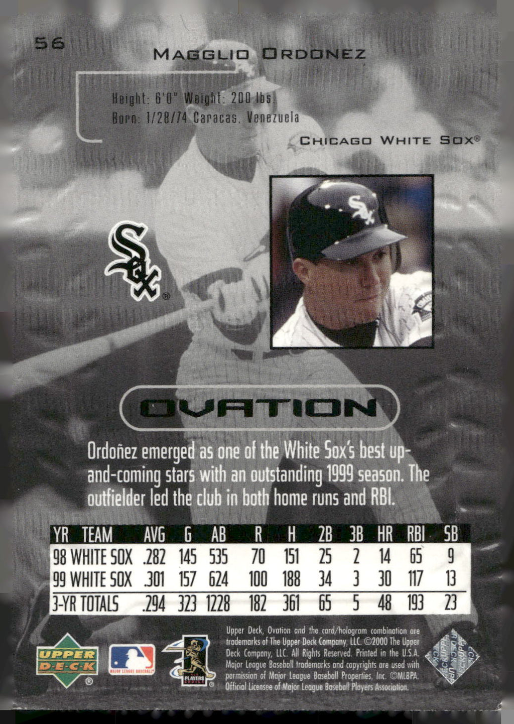 2000 Upper Deck Ovation #56 Magglio Ordonez