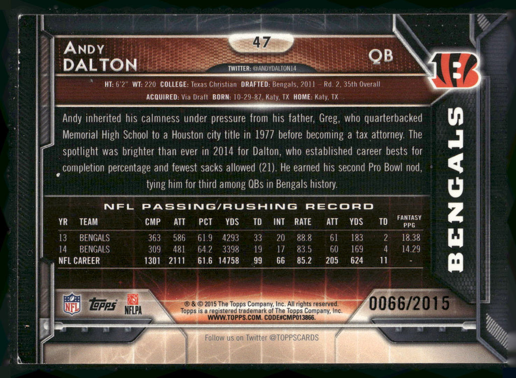 2015 Topps #47 Andy Dalton