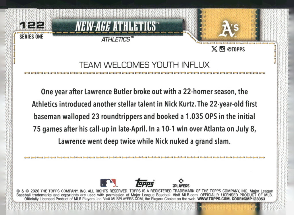 2026 Topps #122 New-Age Athletics