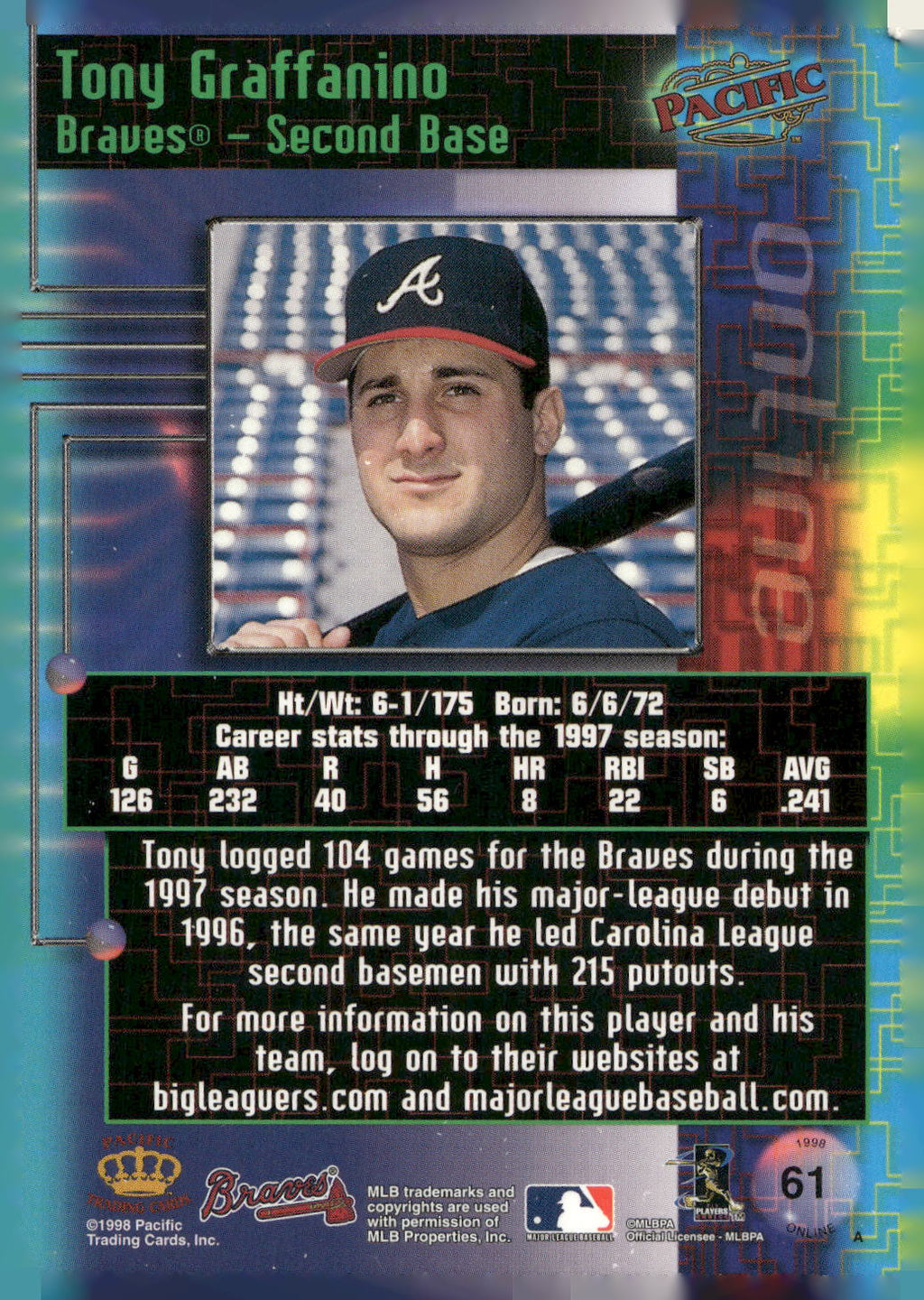 1998 Pacific Online #61 Tony Graffanino