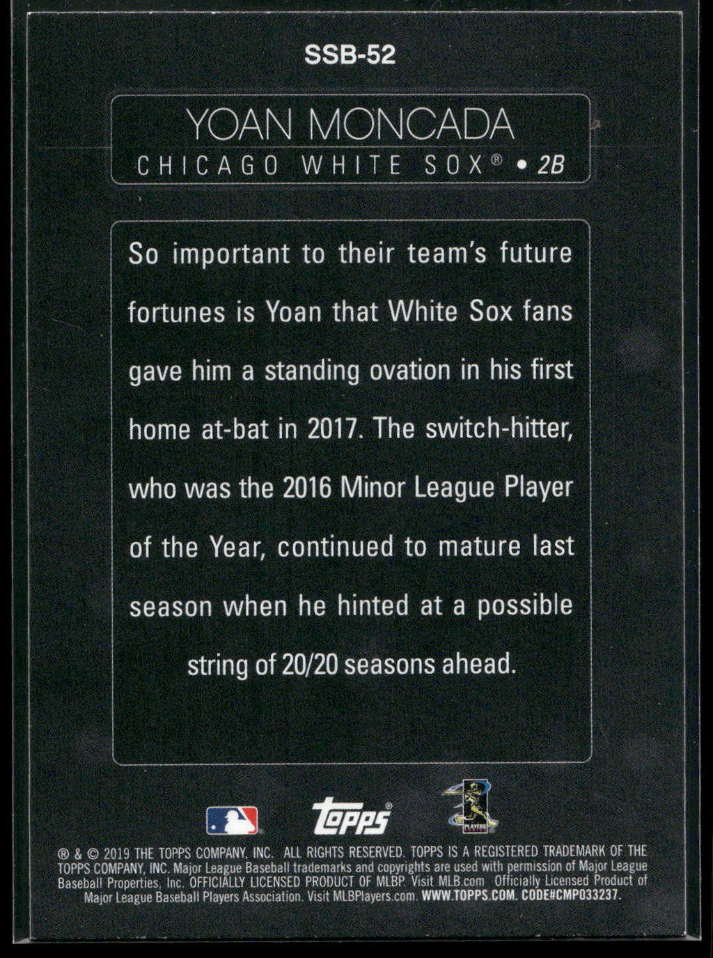 2019 Topps #SSB-52 Yoan Moncada Stars of the Game
