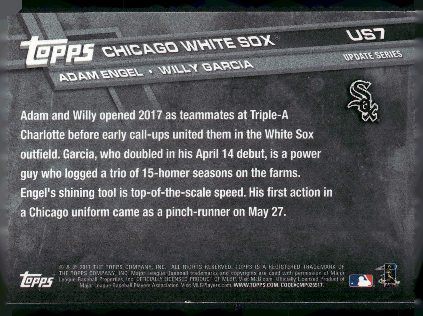 2017 Topps Update #US7 Engel &amp; Garcia RCOM,