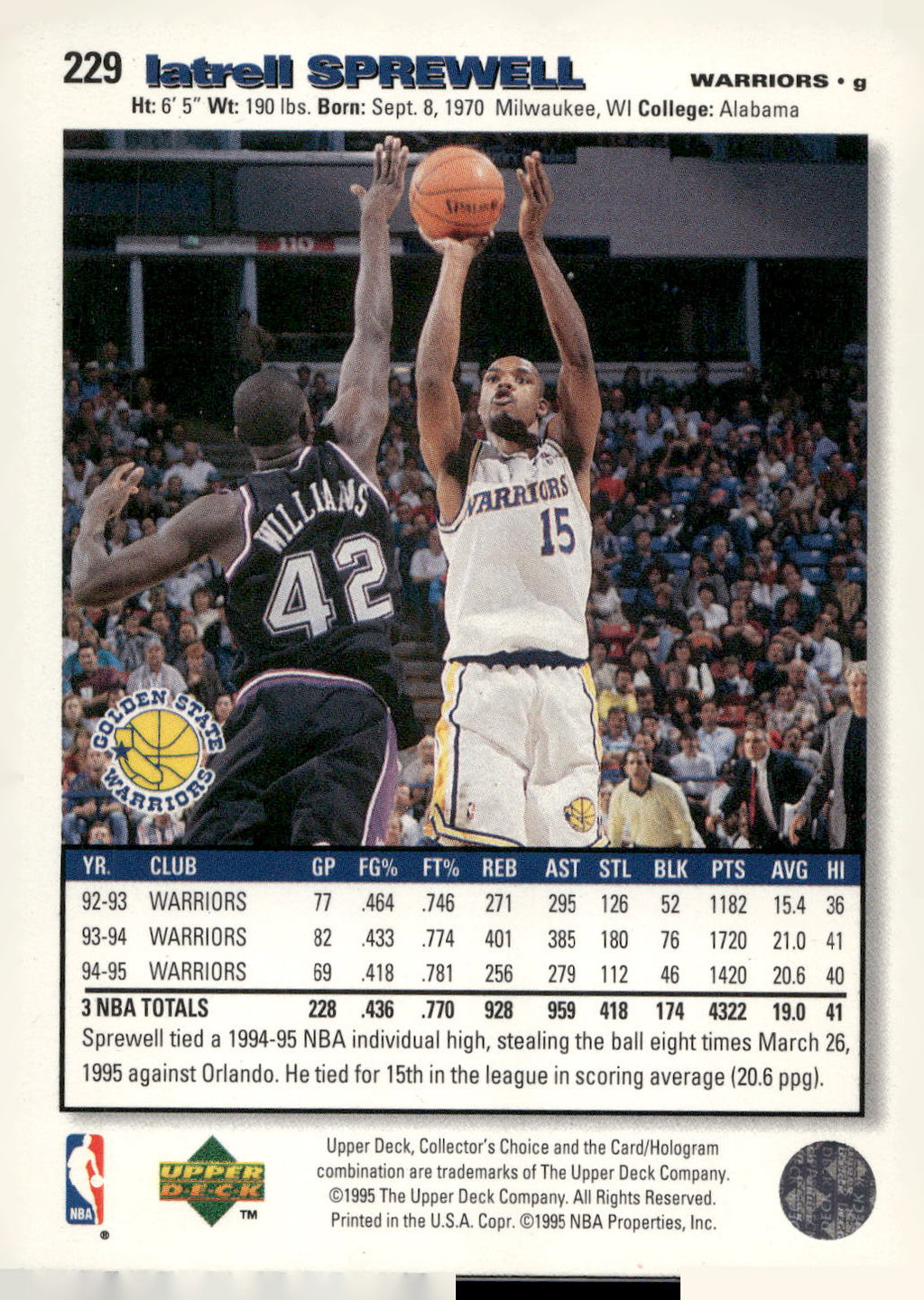 1995-96 Collector's Choice English II #34 Latrell Sprewell
