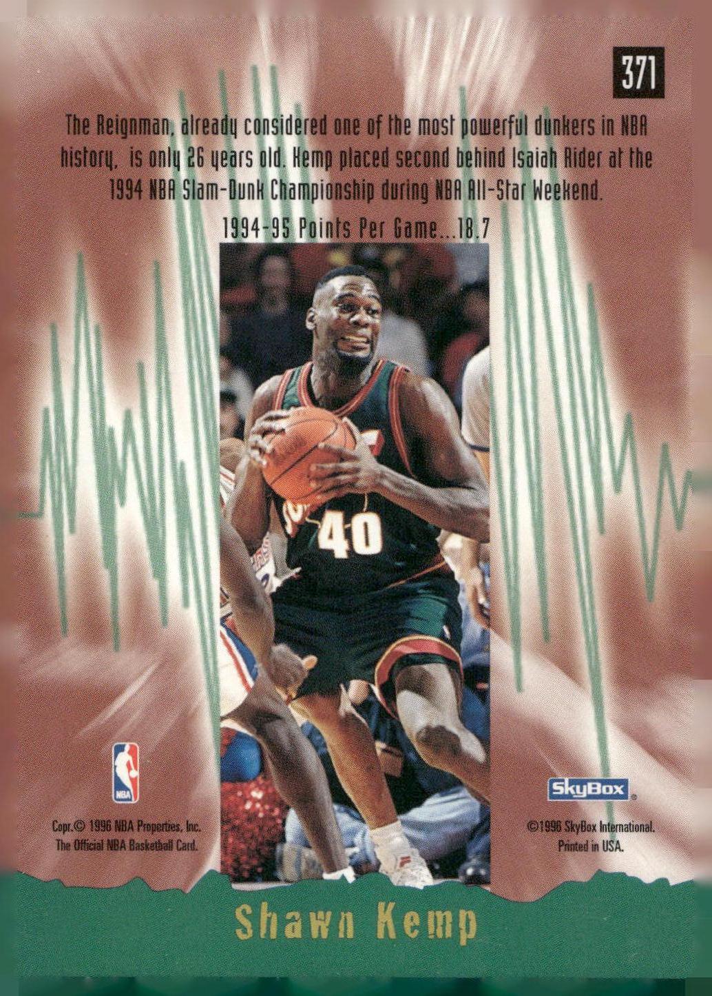 1995-96 Hoops #371 Shawn Kemp