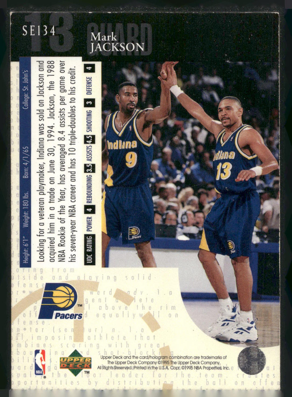 1994-95 Upper Deck #SE134 Mark Jackson Special Edition