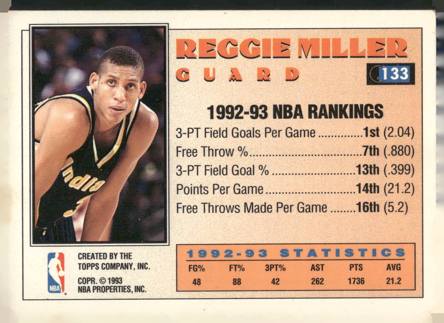 1993-94 Topps #133 Reggie Miller
