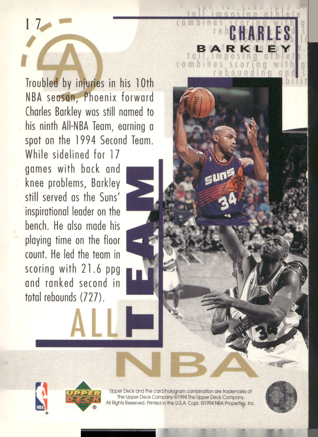 1994-95 Upper Deck #17 Charles Barkley