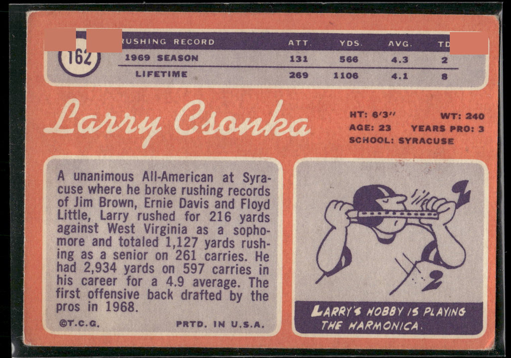 1970 Topps #162 Larry Csonka