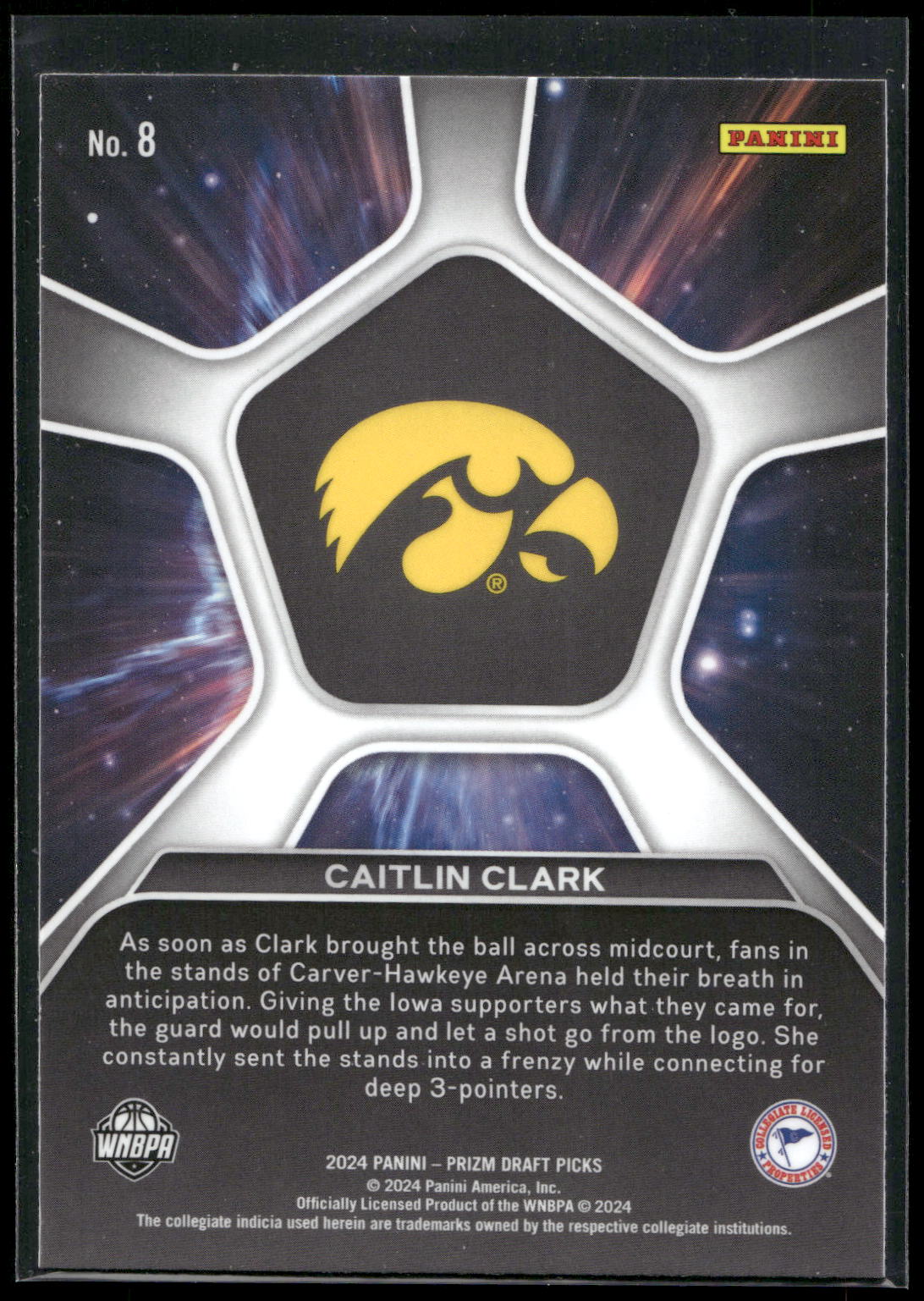 2024 Panini Prizm Draft Picks #8 Caitlin Clark Deep Space