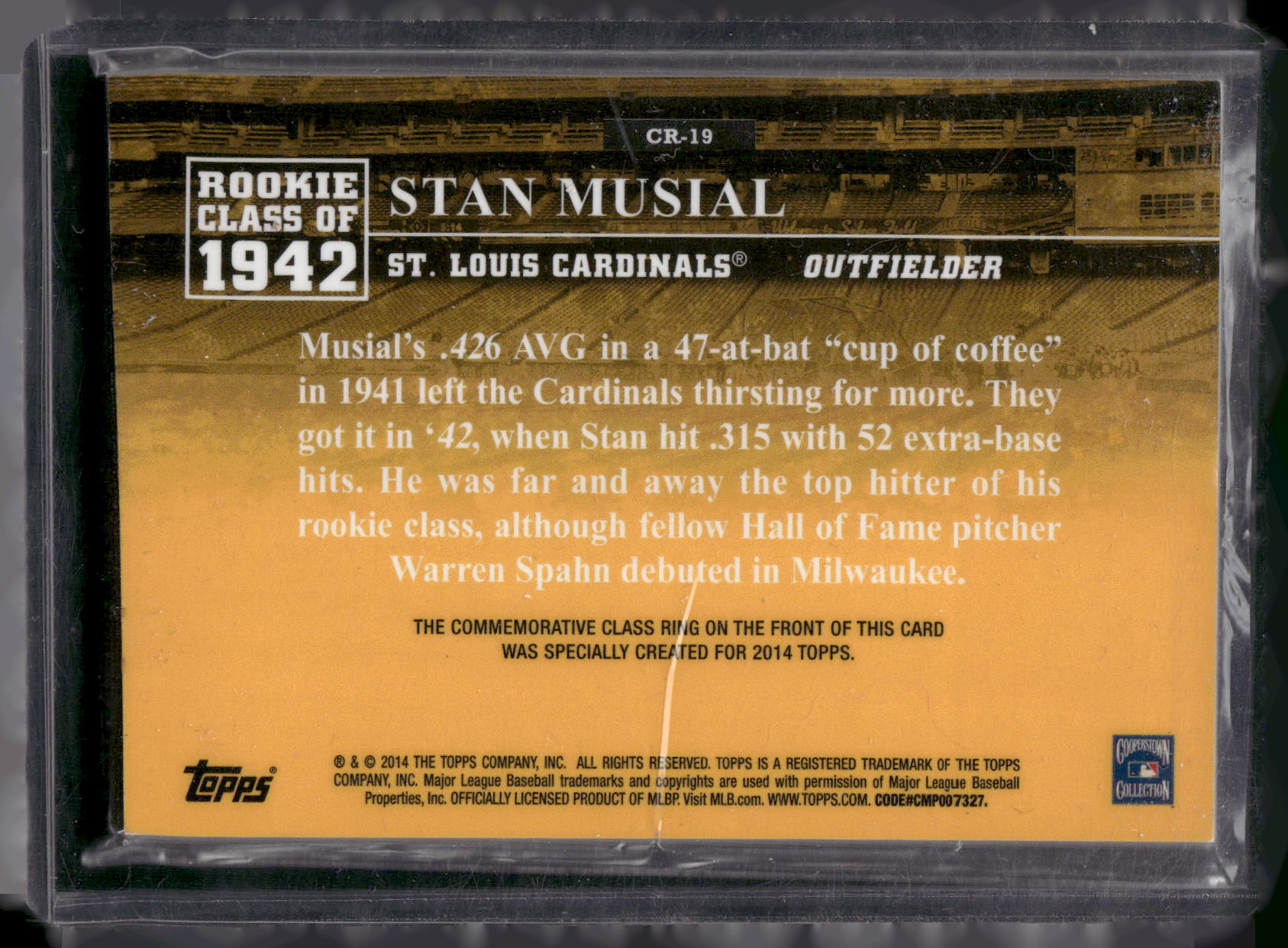2014 Topps #CR-19 Stan Musial Class Rings Silver