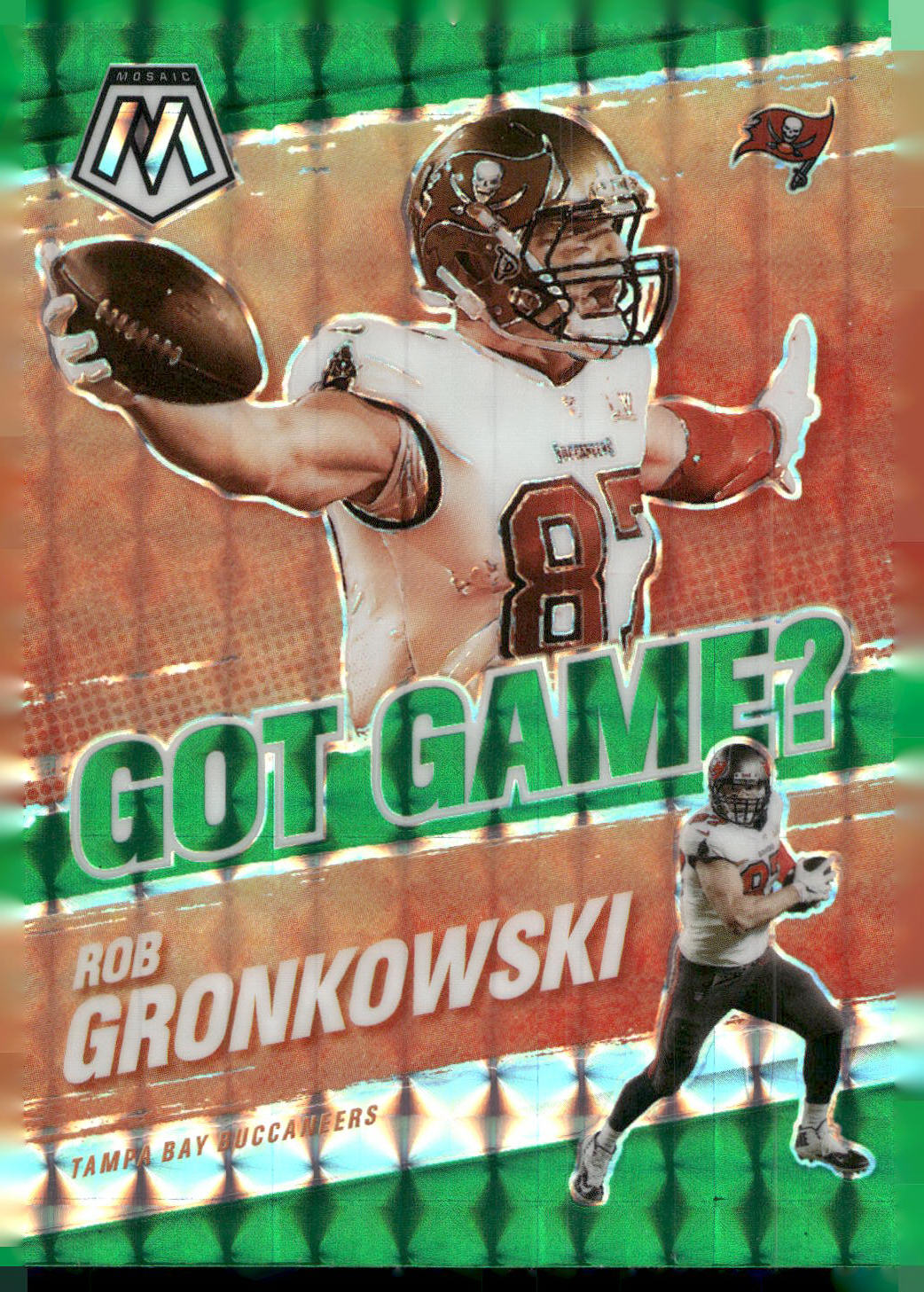 2021 Panini Mosaic #GG-1 Rob Gronkowski Got Game? Mosaic Green