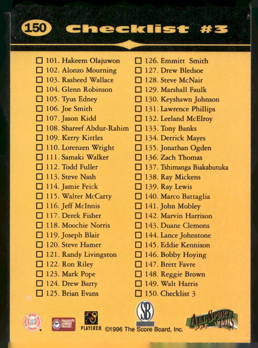 1996-97 Score Board All Sport PPF #150 Kobe Bryant