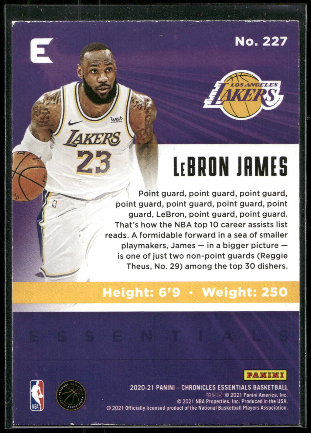 2020-21 Panini Chronicles #227 LeBron James
