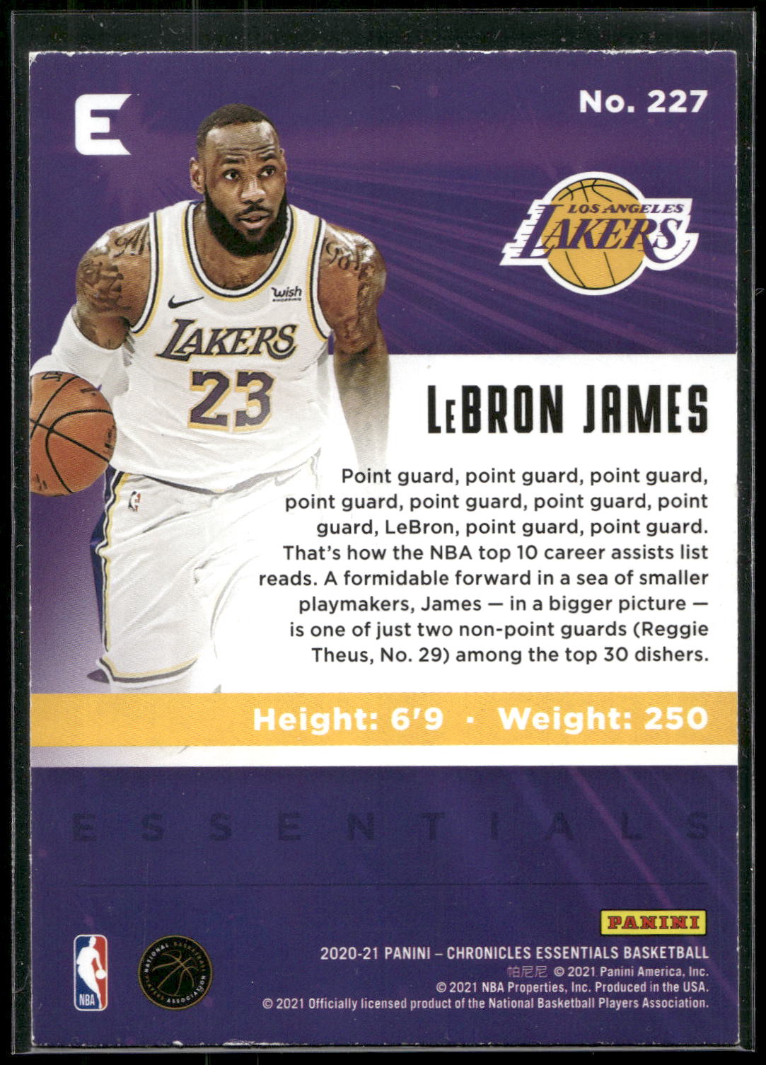 2020-21 Panini Chronicles #227 LeBron James