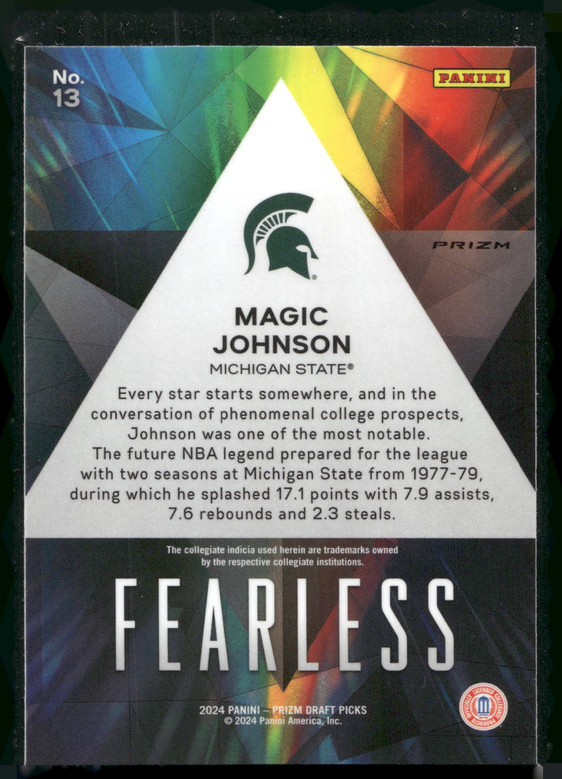 2024 Panini Prizm Draft Picks #13 Magic Johnson Fearless Prizms Silver