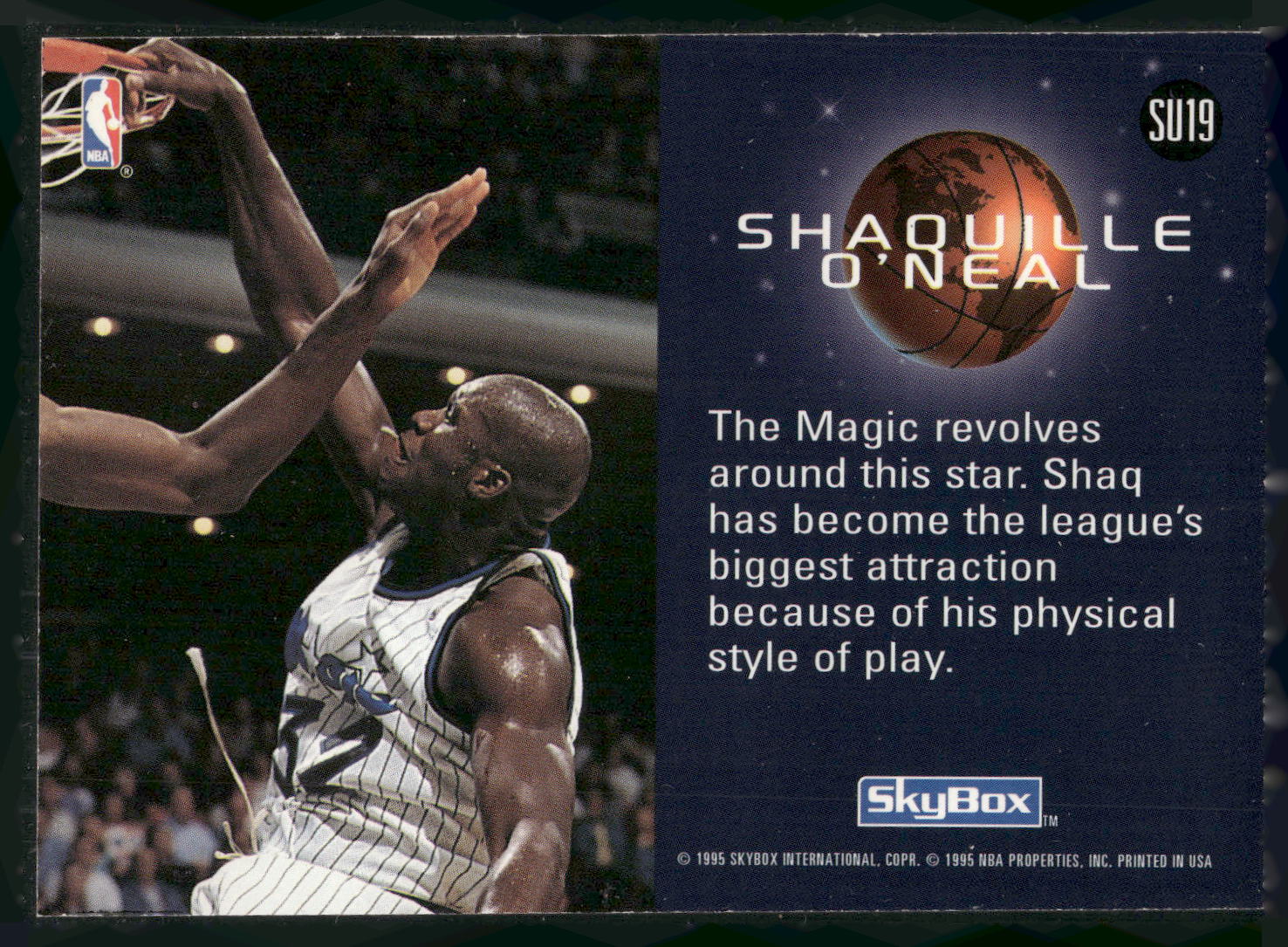 1994-95 SkyBox Premium #SU19 Shaquille O'Neal Slammin' Universe