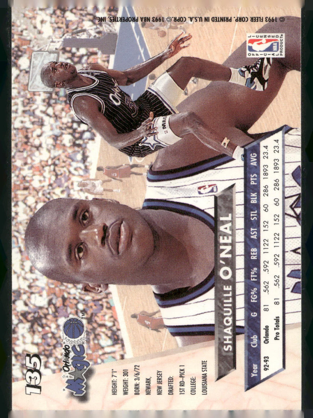 1993-94 Ultra #135 Shaquille O'Neal