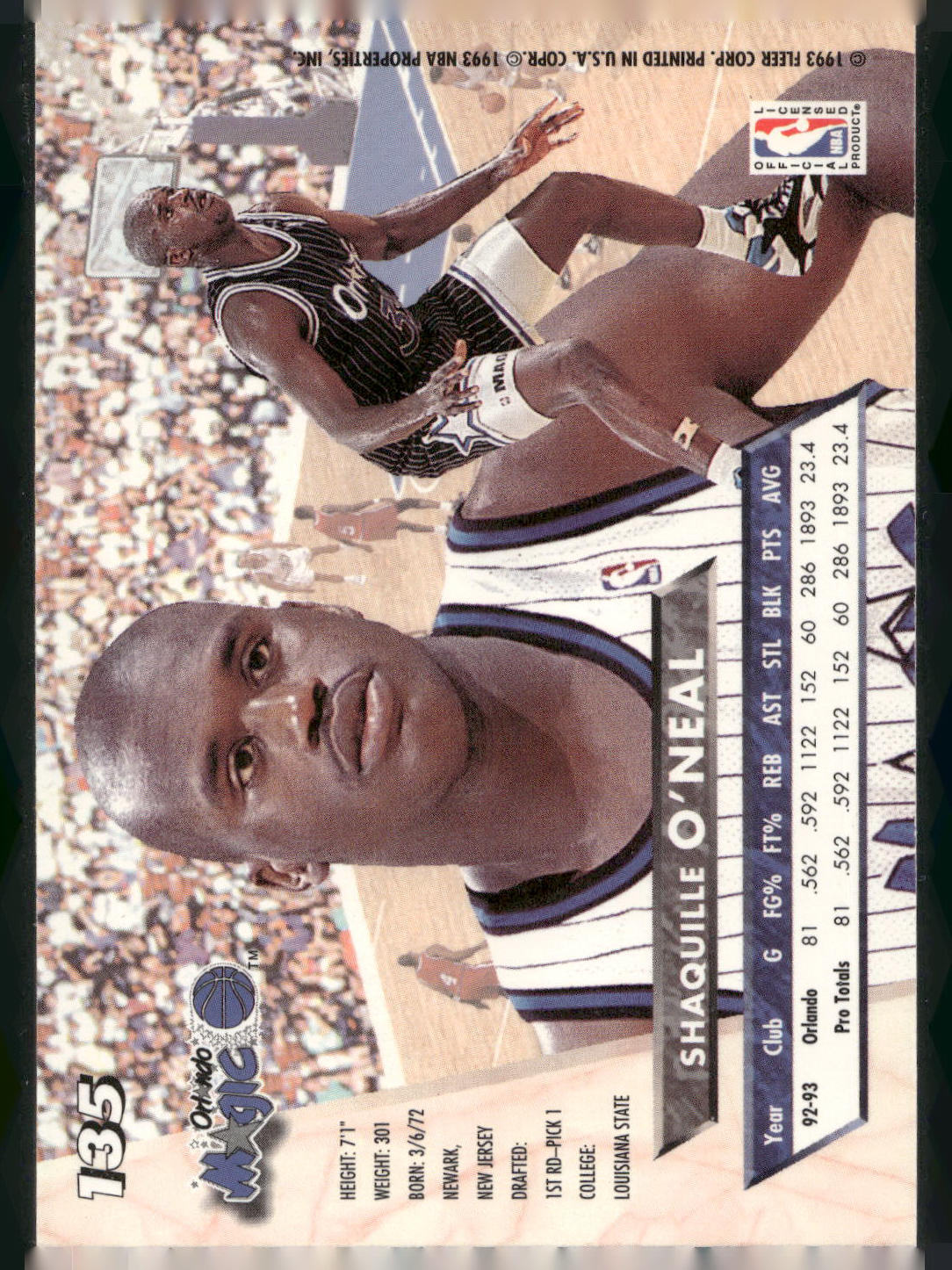 1993-94 Ultra #135 Shaquille O'Neal