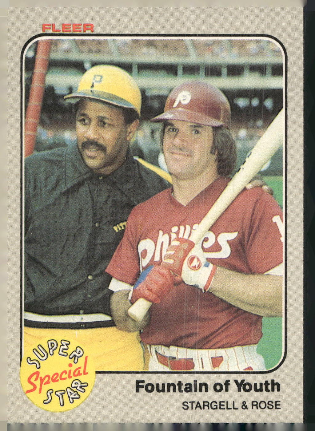 1983 Fleer #634 Fountain of Youth (Willie Stargell / Pete Rose)
