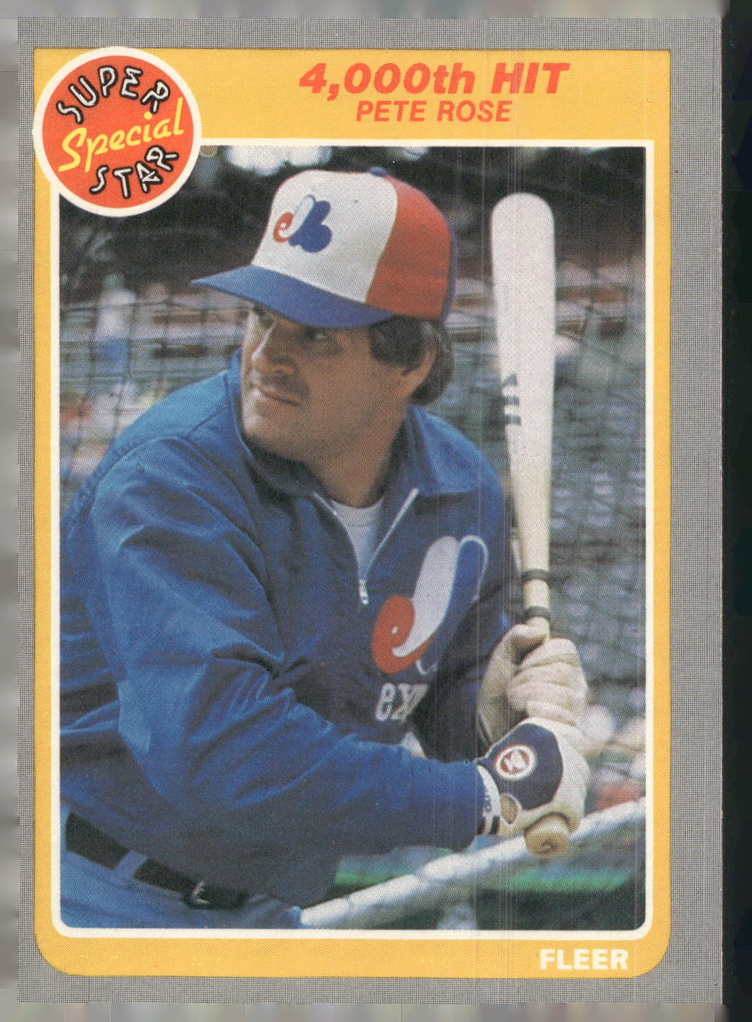 1985 Fleer #640 4,000th Hit (Pete Rose)