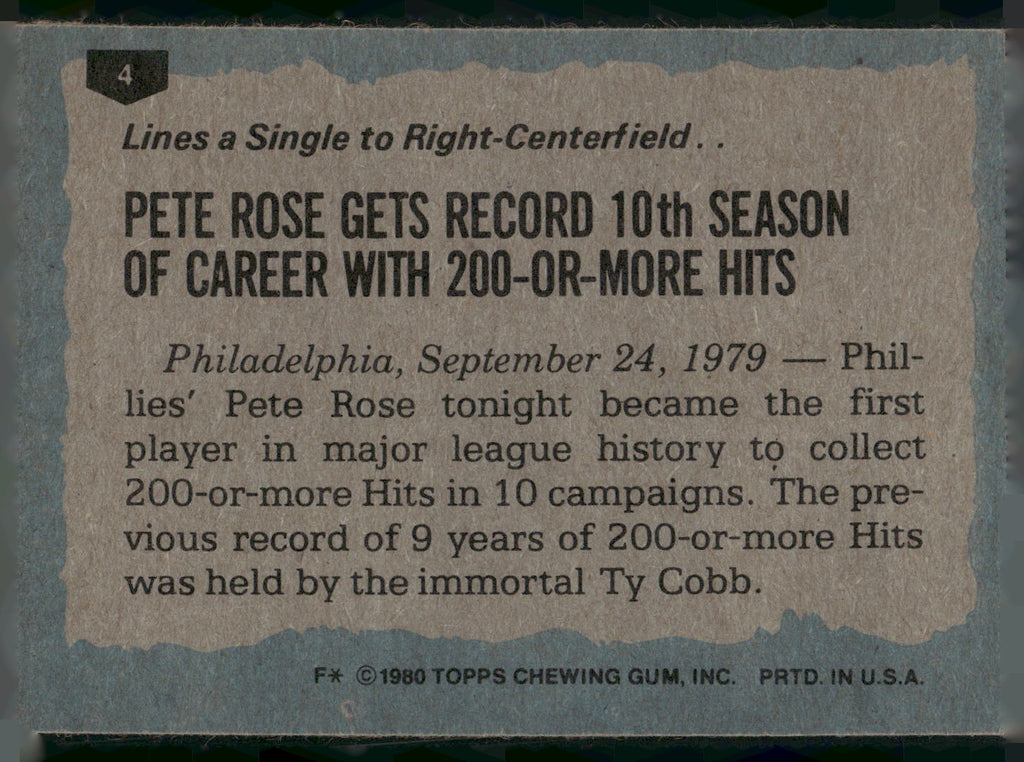 1980 Topps #4 Pete Rose