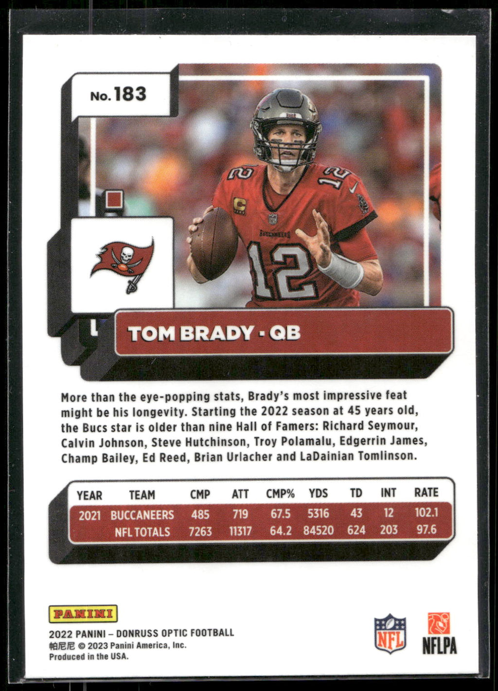 2022 Donruss Optic #183 Tom Brady