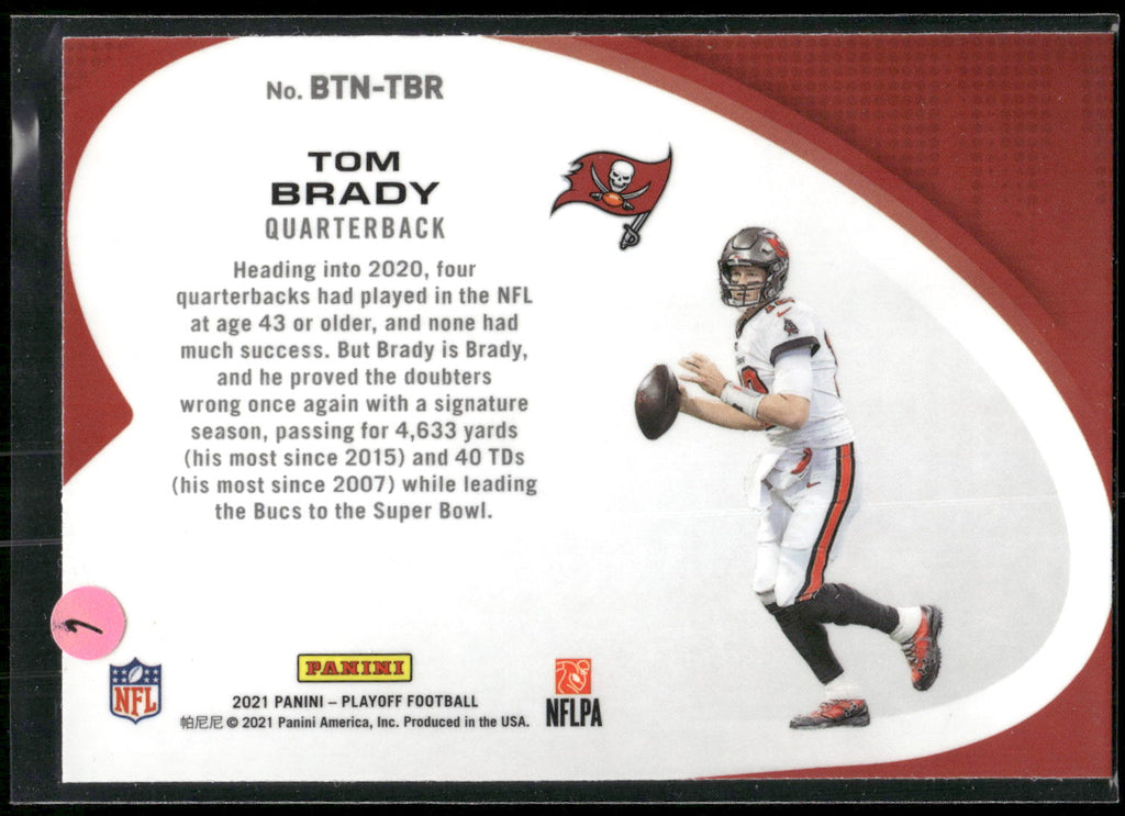 2021 Panini Playoff #BTN-TBR Tom Brady Behind the Numbers