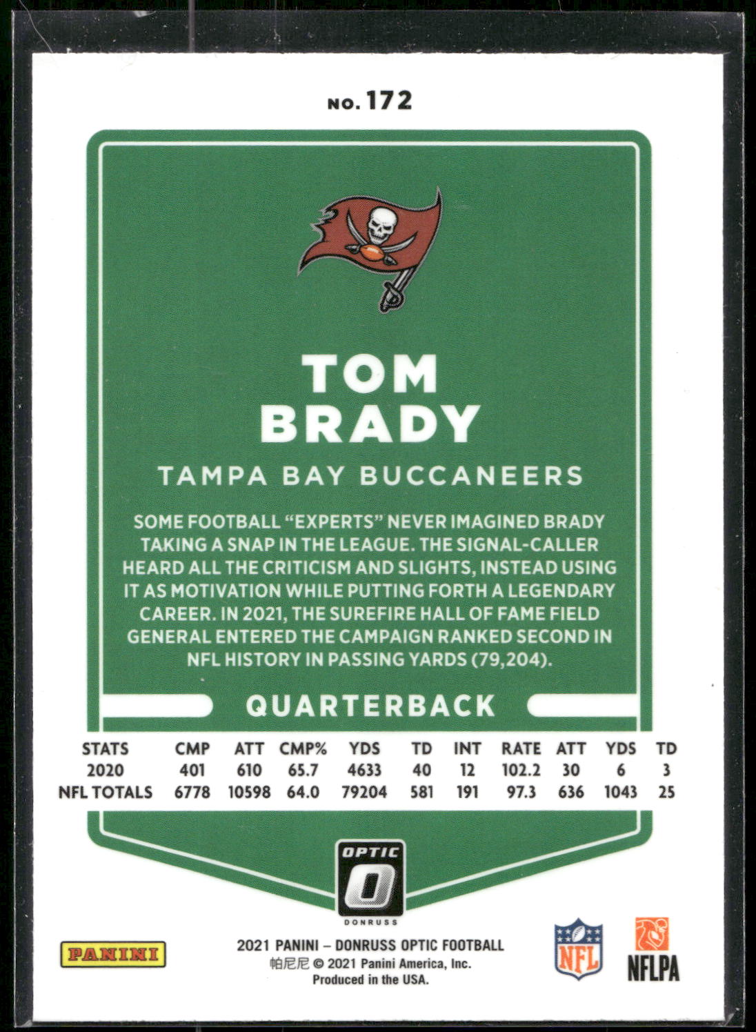 2021 Donruss Optic #172 Tom Brady