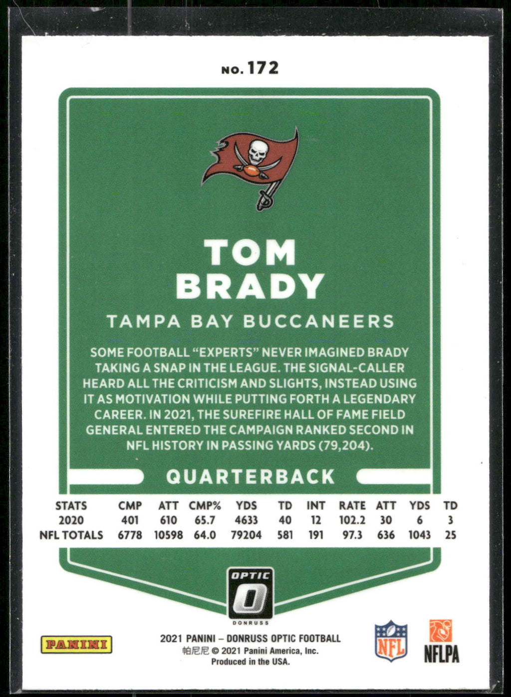 2021 Donruss Optic #172 Tom Brady
