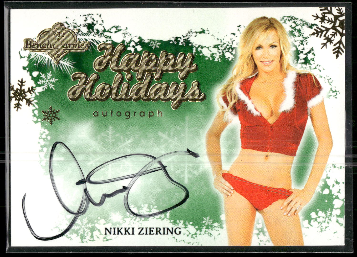 2013 Bench Warmer Happy Holidays #NNO Nikki Ziering Happy Holiday Autographs