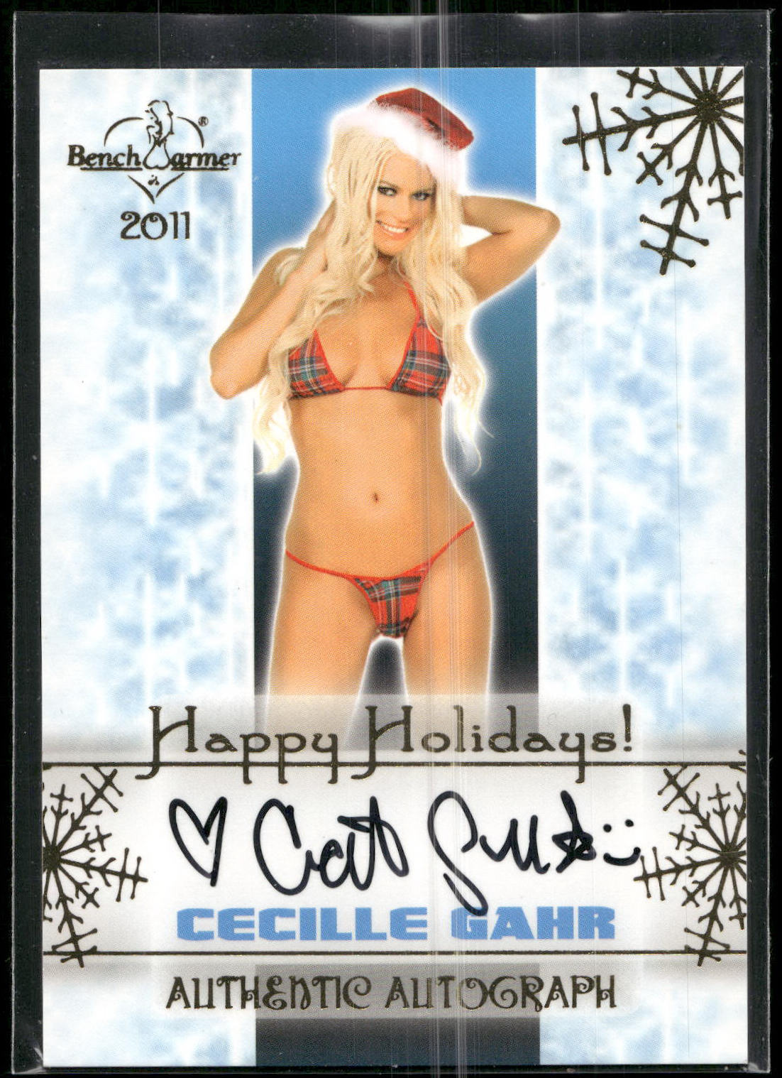2011 Bench Wamer Happy Holiday Cecille Gahr Autograph